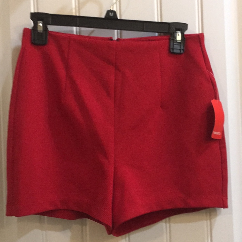 Red High Waisted Shorts
